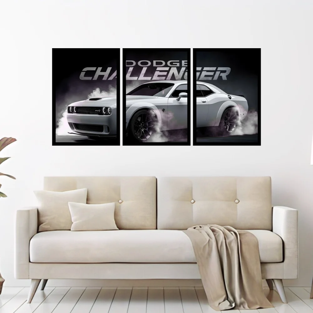 Djane Studio Car Wall Frame | Living Room Car Wall Frame | Gaming Room Decor | Pack of 3 | Size 18x12 Inch